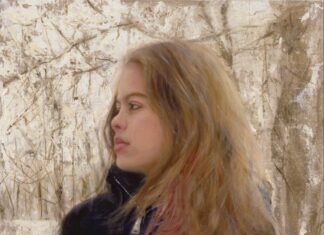 Portrait paintings - Victoria Herrera, "Winter Struggle of a Soul," 2022, oil on Belgian linen, 24 x 20 in., private collection
