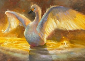 Michelle Held, "Golden Glow," oil, 24 x 18 in.