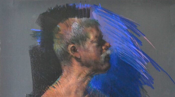 Figurative art - JaFang Lu, "Dan," pastel on paper, 40 x 30 in., Collection of the Artist