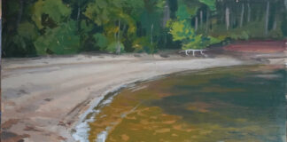 Justin Donaldson, "Secret Beach," 2024, oil, 11 x 14 in., private collection, plein air