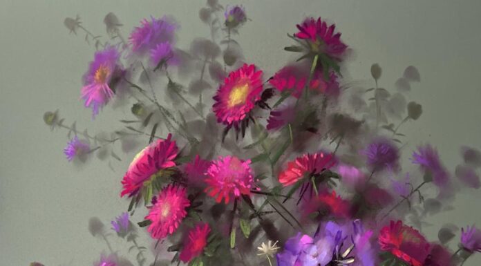 "Asters and Phlox" (pastel) by Vera Kavura