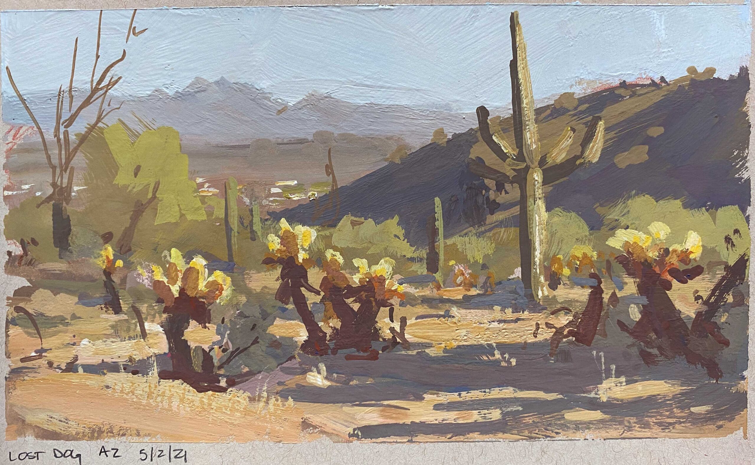 Judd Mercer, Plein Air Study, 2021, gouache, 4 x 7 in.