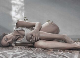 Being Real realistic drawings - Sara Gallagher, "Hold Your Grief Gently," 2022, pencil on paper, 20 x 40 in., private collection