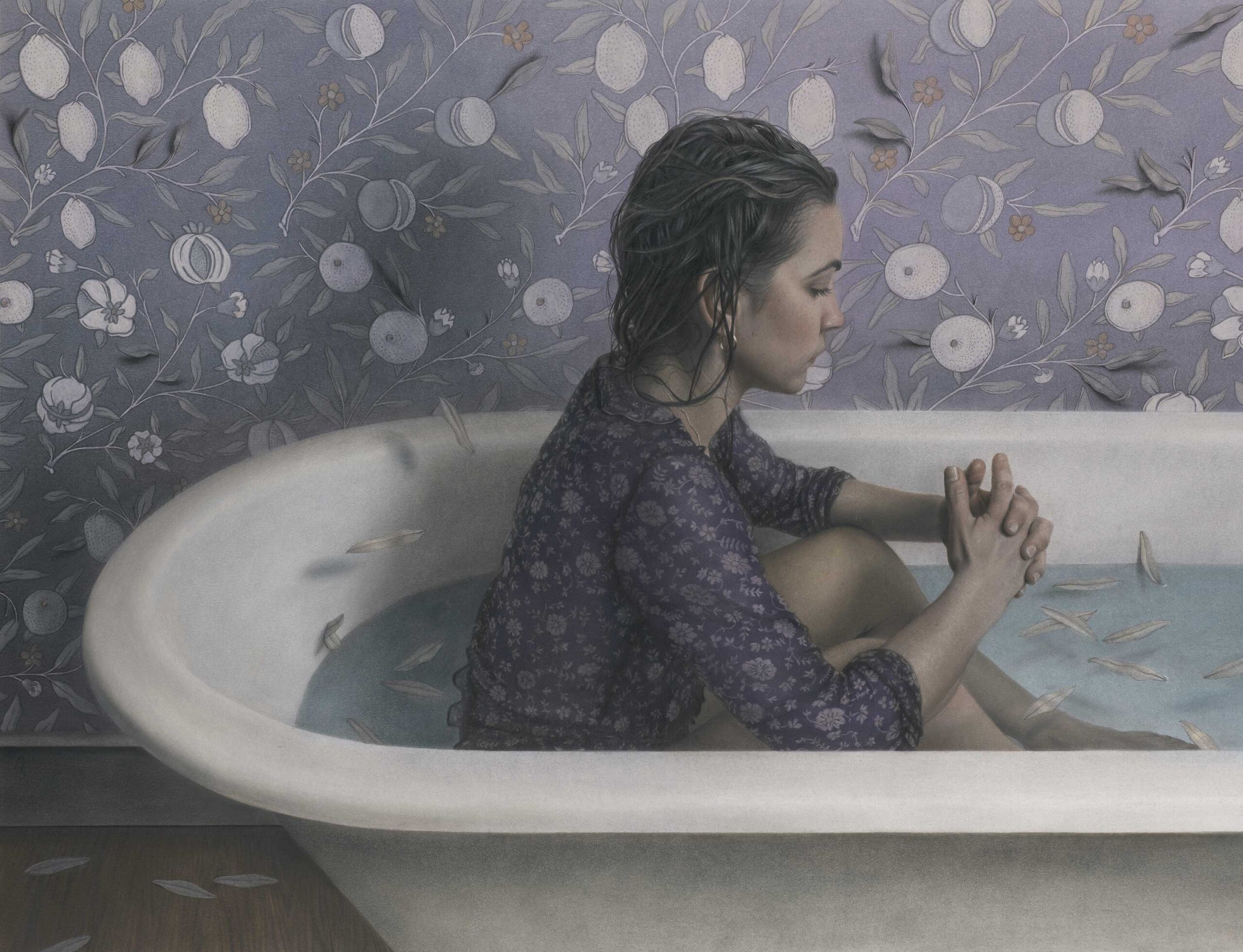 Sara Gallagher, "Let Them Fall, 2023, graphite and PanPastel on paper, 23 x 30 in., CK Contemporary (San Francisco)