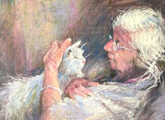 Terrilynn Dubreuil, "We'll Go Together," pastel on sanded paper, 12 x 18 in.
