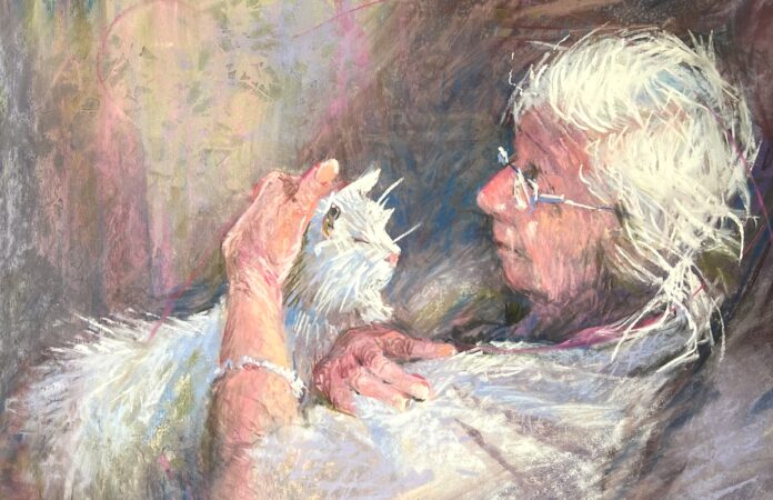 Terrilynn Dubreuil, "We'll Go Together," pastel on sanded paper, 12 x 18 in.