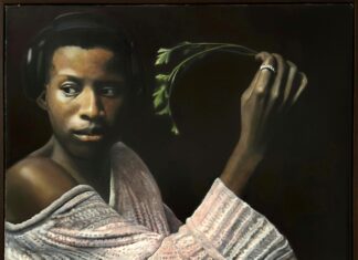 In a Forbidden Moment: The Art of Painting Hands Kurt Stimmeder, "Entity," oil on canvas, 83 x 63 cm.