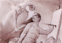 poem for artists - GREGG KREUTZ (b. 1947), In the Clouds, 2025, charcoal and ink on paper, 14 x 11 in.