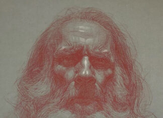Oliver Sin, "Portrait of Juan," 18 x 12 in.