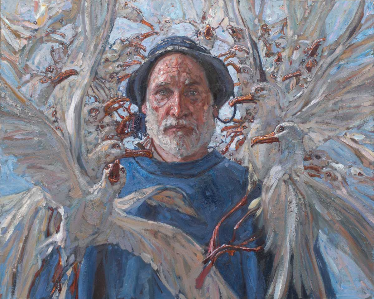 realist paintings - Daud Akhriev, "In the Moment of Total Silence," 2010, oil on board, 24 x 30 in., private collection