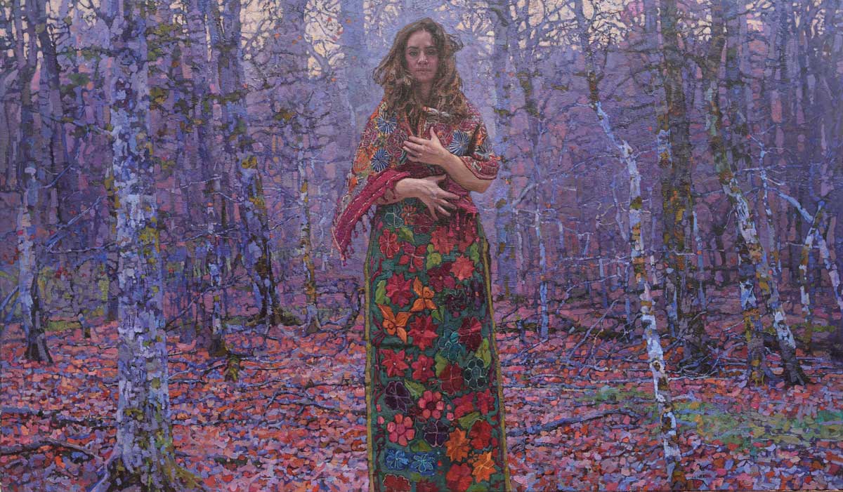 Daud Akhriev, "She," 2024, oil on linen, 21 x 36 in.