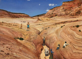 Contemporary realism - Julyan Davis, "There was Another Problem," 2023, oil on canvas, 44 x 38 in., available through the artist