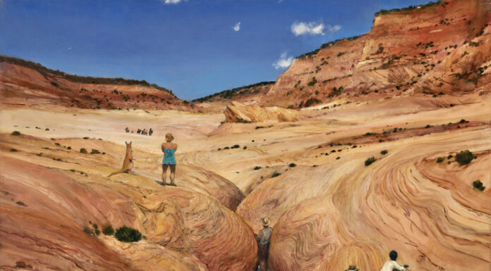 Contemporary realism - Julyan Davis, "There was Another Problem," 2023, oil on canvas, 44 x 38 in., available through the artist