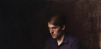 Contemporary realism art - DUSTIN ADAMSON (b. 1987), Ruminations, 2018, oil on linen, 36 x 40 in., collection of the artist