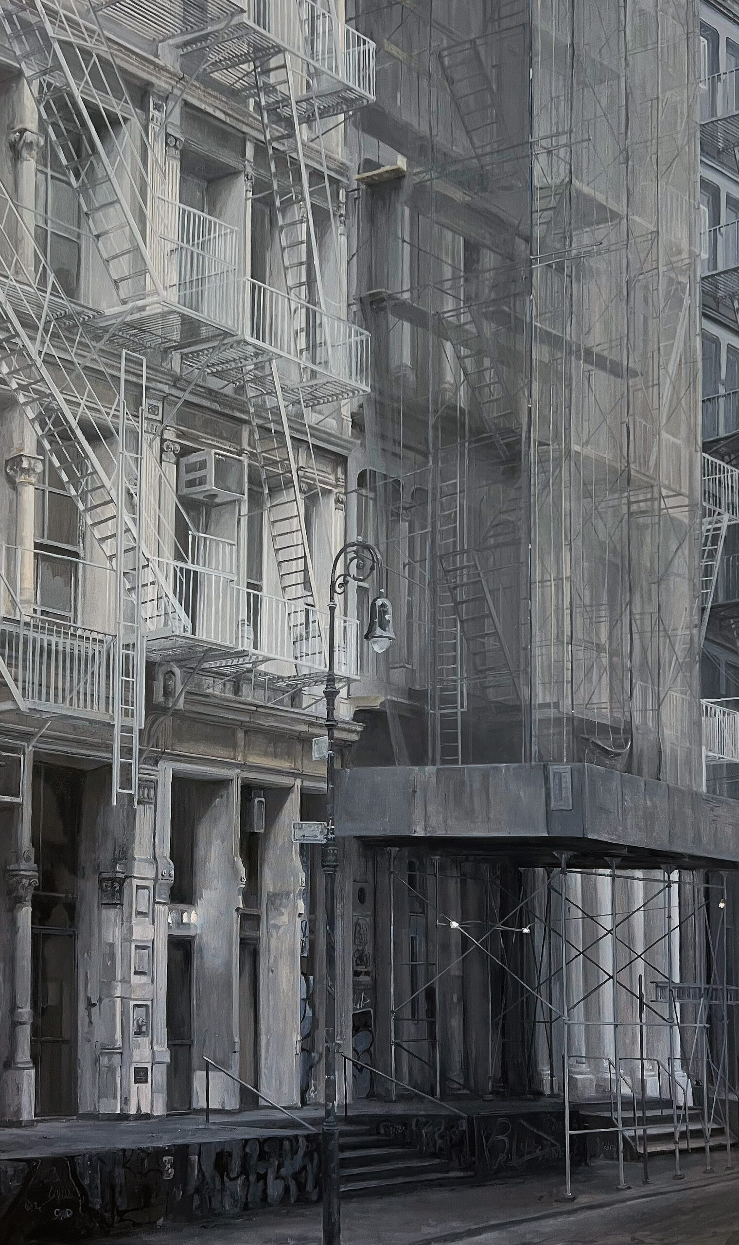 2. BENET DALMAU ALSINA (b. 1982), "Pausa Urbana," 2024, oil on linen, 63 x 39 in., available through the artist