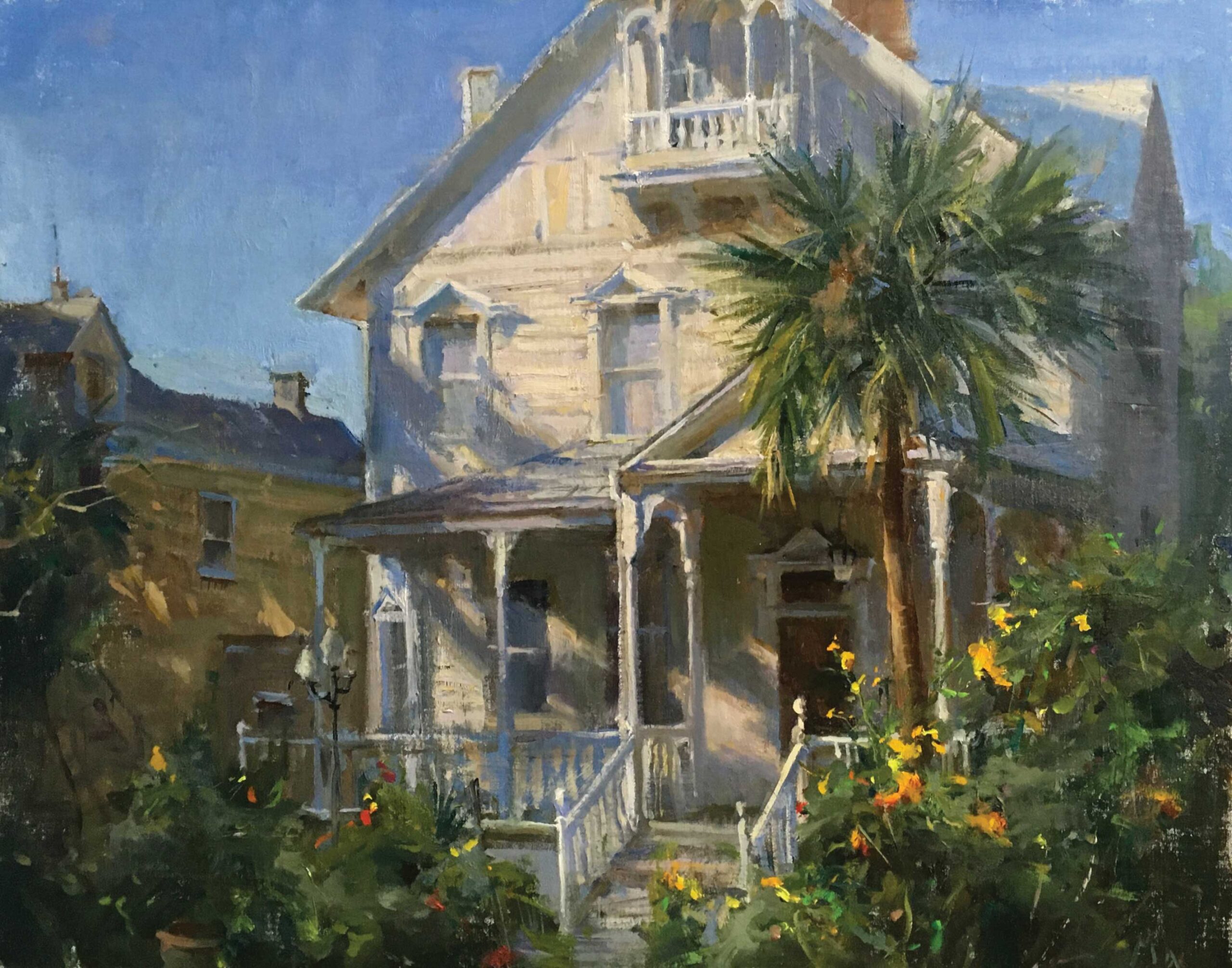 Kyle Ma, "Charleston Home," 2025, oil on panel, 16 x 20 in.
