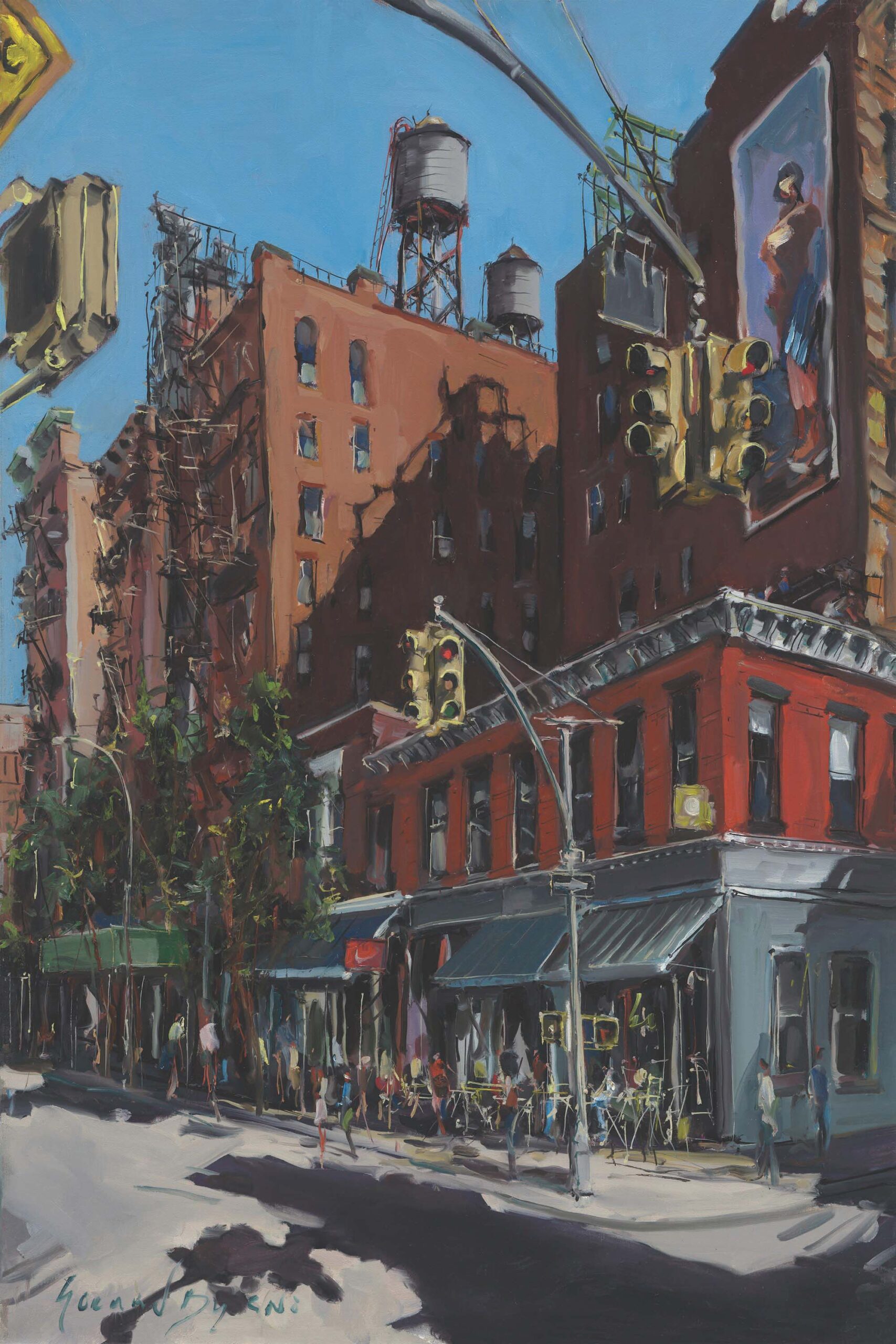 5. GERARD BYRNE (b. 1958), "Waiting for Red," 2024, oil on linen, 35 1/2 x 23 1/2 in., Gerard Byrne Studio & Gallery (Dublin)