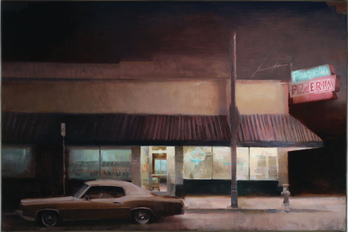 4. KIM COGAN (b. 1977), "Slice of Life," 2023, oil on canvas, 30 x 48 in., available through the artist