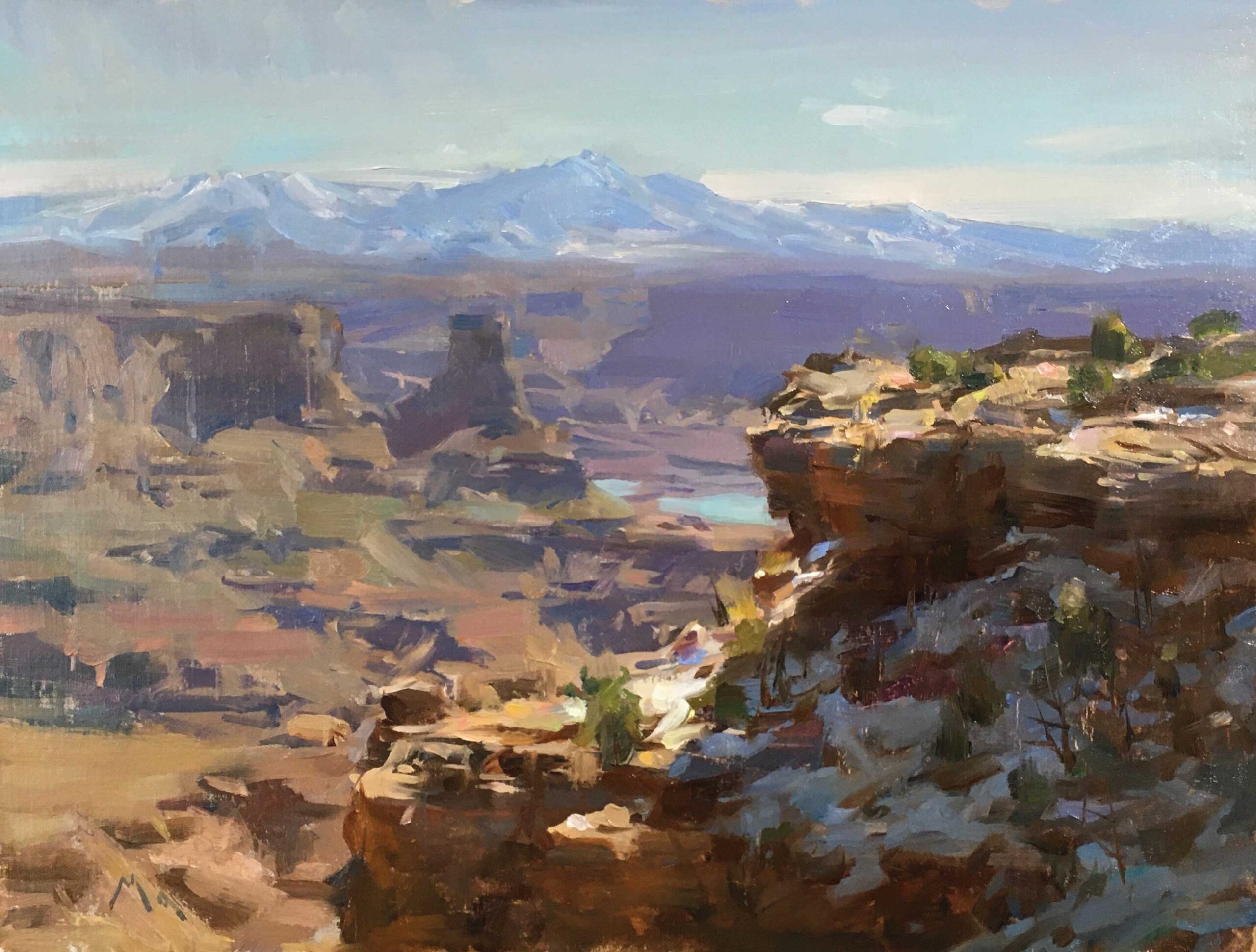 Kyle Ma, "Morning at Dead Horse Point," 2021, oil on panel, 12 x 16 in.