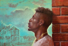 Carol Peebles (b. 1967), "Naasir, Dreaming of Home," 2022, pastel on paper, 22 x 26 in., private collection