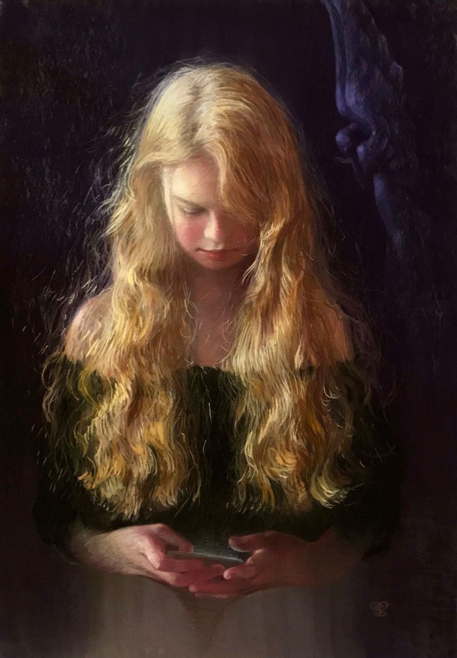 Carol Peebles, “Still With Me,” pastel on paper, 26 x 20 in.