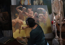 Narrative art painting in stages