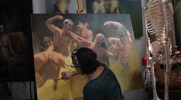 Narrative art painting in stages