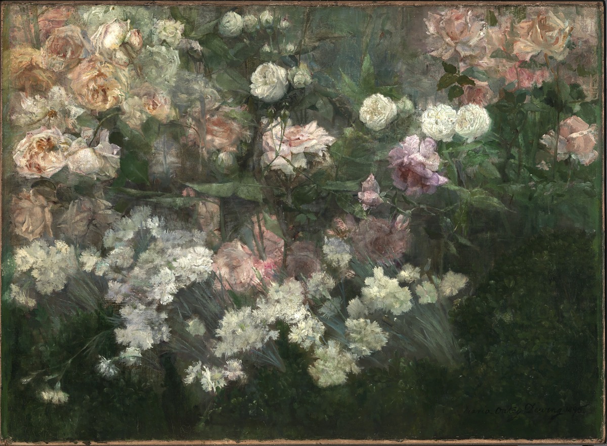 Maria Oakey Dewing, "Garden in May," 1895, oil on canvas, 23 5/8 x 32 1/2 in. (60.1 x 82.5 cm.), Smithsonian American Art Museum, Gift of John Gellatly, 1929.6.26