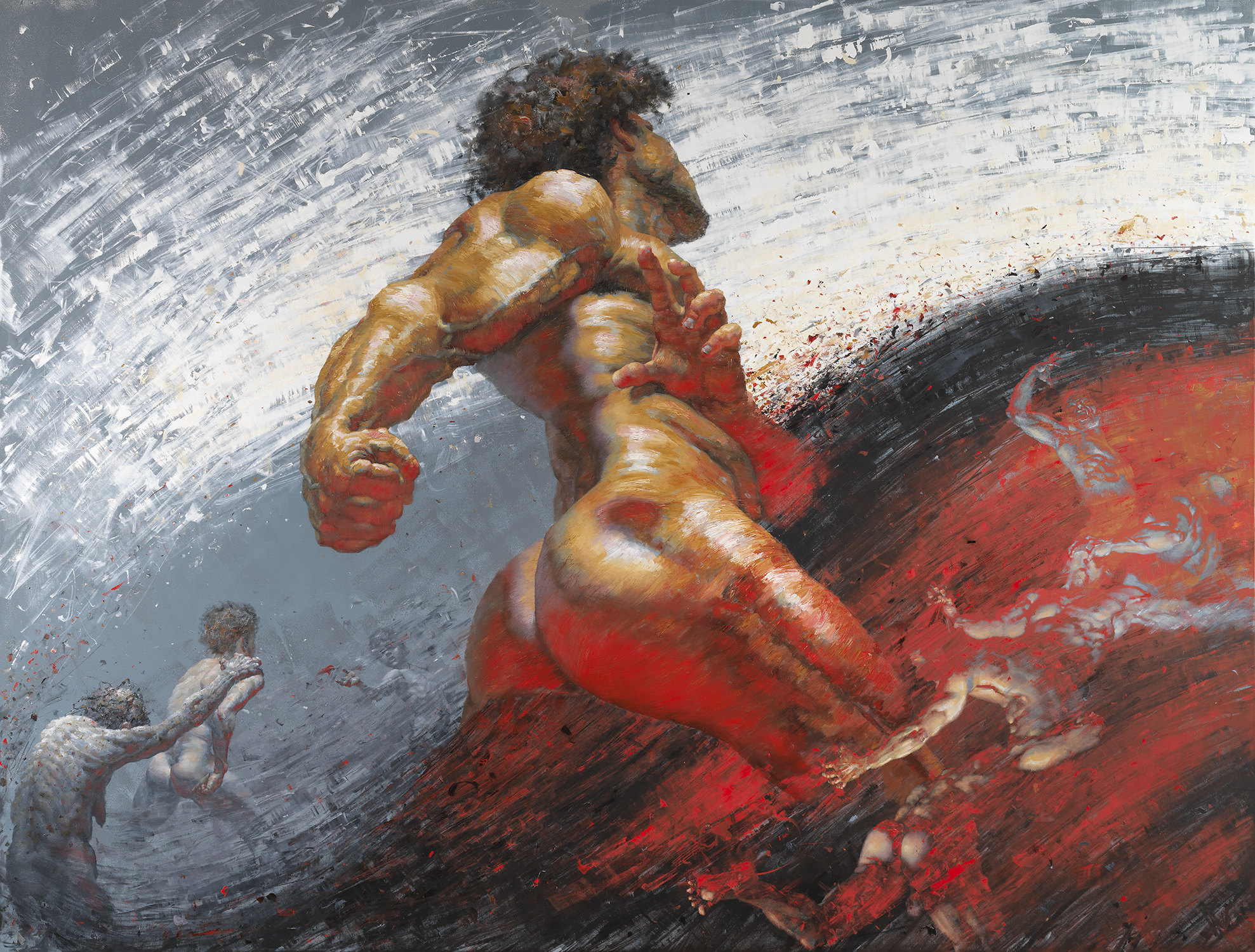 Shane Wolf, "O Fortuna," oil on canvas, 118 x 157 in.