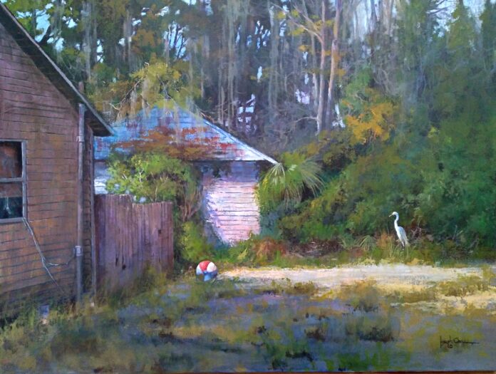 Joseph Orr, "The Ball Is In Your Court," acrylic painting, 30 x 40 in.; Courtesy Red Piano Art Gallery, Bluffton, SC