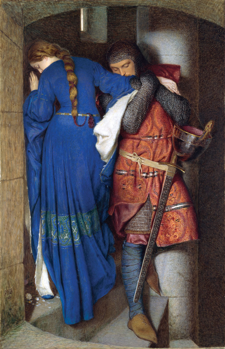 FREDERIC WILLIAM BURTON (1816–1900), Hellelil and Hildebrand: "The Meeting on the Turret Stairs," 1864, National Gallery of Ireland