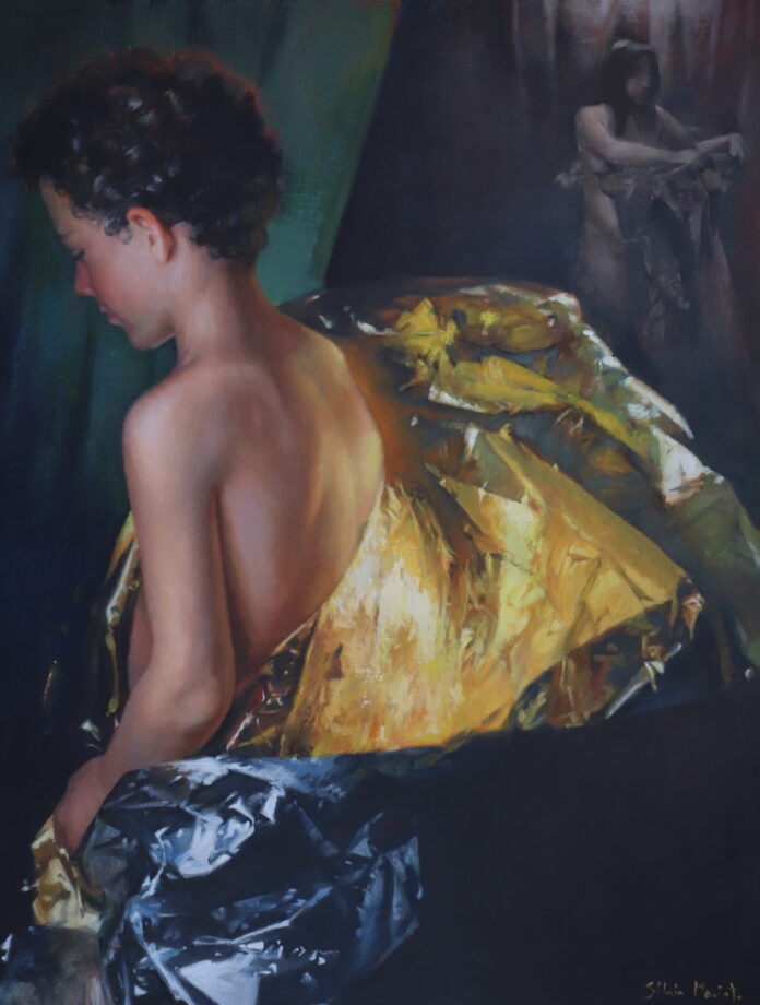 Sílvia Marieta, "Soul (At the Core)," 2023, oil on wood panel, 60 x 47 cm contemporary realism art - Sílvia Marieta, "Soul (At the Core)," 2023, oil on wood panel, 60 x 47 cm