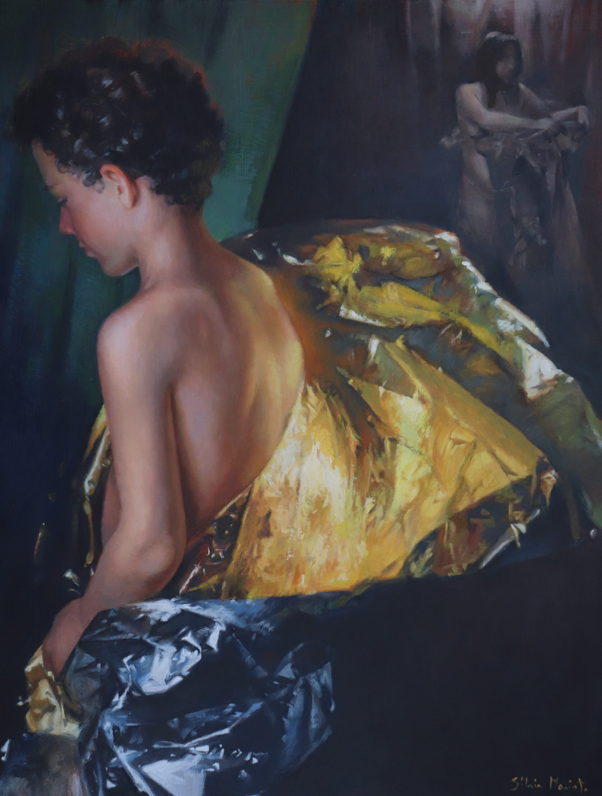 Sílvia Marieta, "Soul (At the Core)," 2023, oil on wood panel, 60 x 47 cm