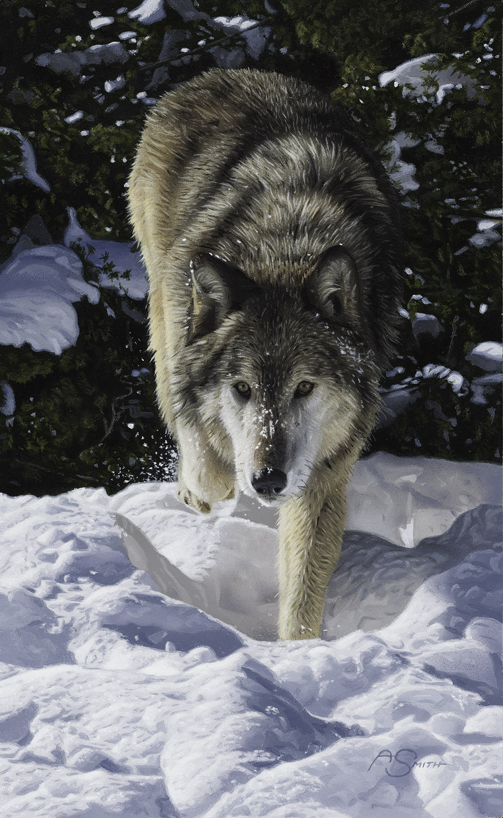 Adam Smith, "On a Mission," acrylic, 13 x 8 in.