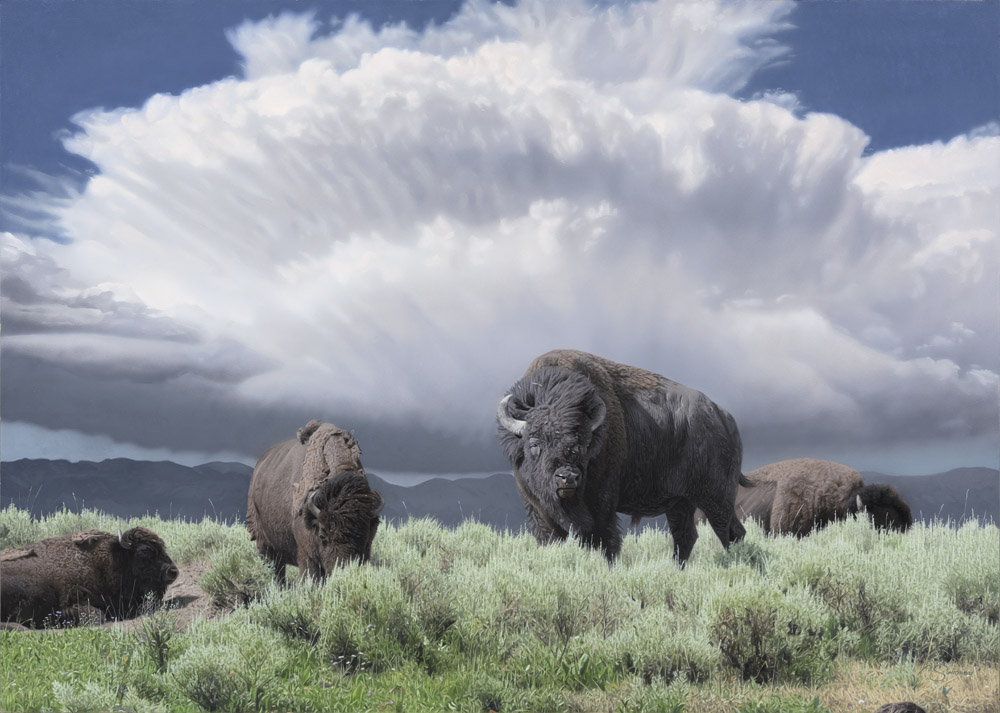Realistic landscape paintings - Adam Smith, “Thunderhead,” acrylic, 25 x 35 in.